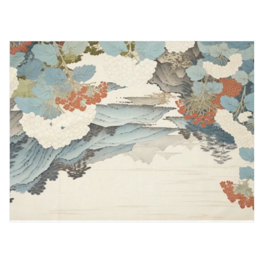 Hydrangea tuinschilderij buiten. tafelkleed (Voorkant (Horizontaal))