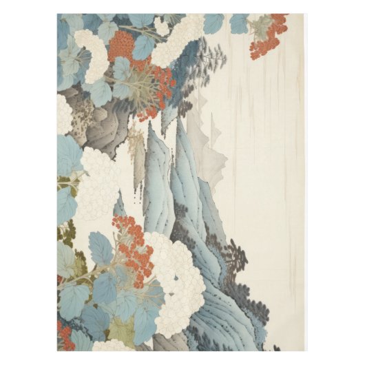 Hydrangea tuinschilderij buiten. tafelkleed (Voorkant)