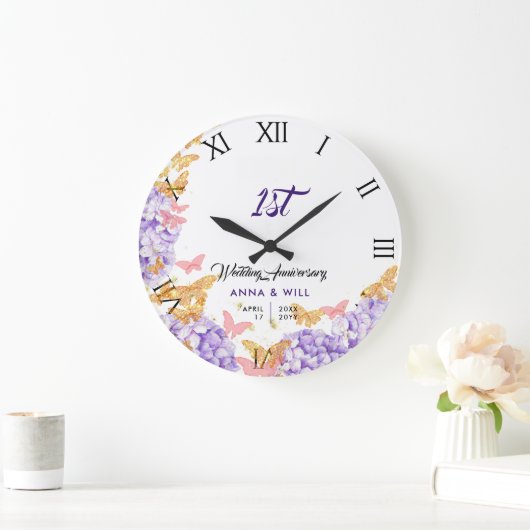 Hydrangea Vlinder Boho Chic Huwelijksjubileum Grote Klok (Huis)