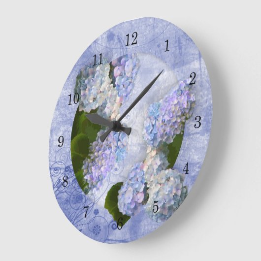 Hydrangea Wall Clock Grote Klok (Hoek)