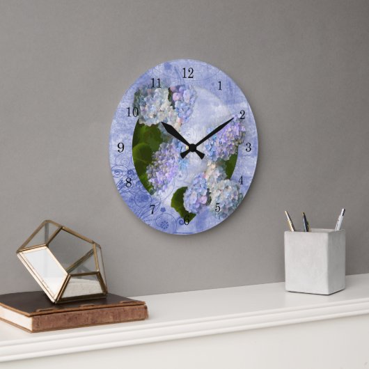 Hydrangea Wall Clock Grote Klok (Kantoor)