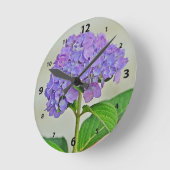 Hydrangea Wall Clock Ronde Klok (Hoek)