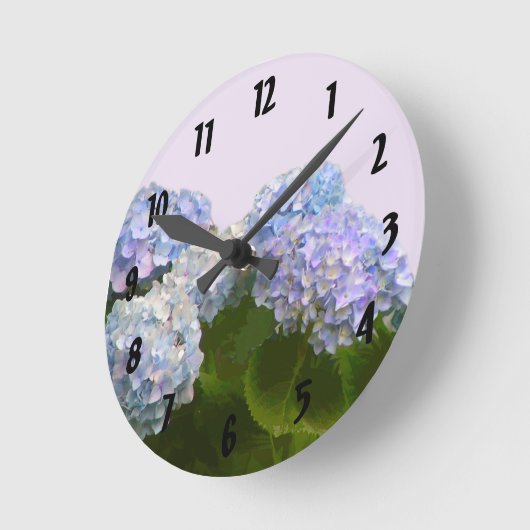 Hydrangea Wall Clock Ronde Klok (Hoek)