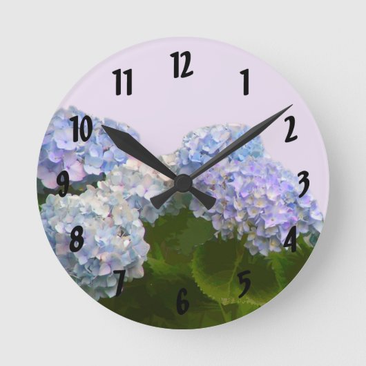 Hydrangea Wall Clock Ronde Klok (Voorkant)