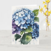 Hydrangea - Watercolor flowers Kaart (Gele Bloem)
