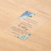 Hydrangea watercolor | wedding  acryl uitnodigingen (Laagn)