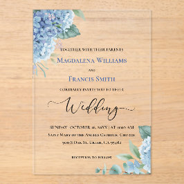 Hydrangea watercolor | wedding  acryl uitnodigingen