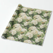 Hydrangea watercolour floral Boho retro flowers Cadeaupapier (Uitgerold)