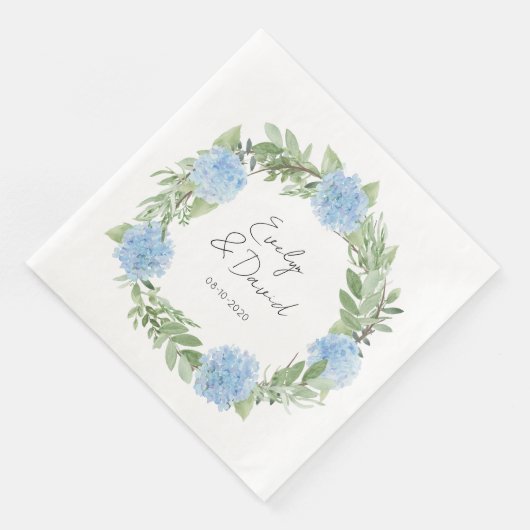 Hydrangea Waterverf aanpassen Servet (Hoek)