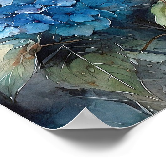 Hydrangea Waterverf Art Print (Hoek)