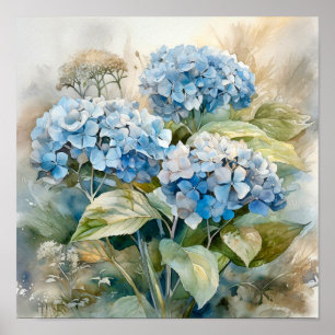 Hydrangea Waterverf Art Print