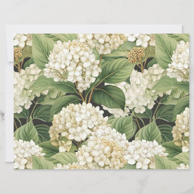 Hydrangea waterverf bloem Boho retro bloemen (Voorkant)