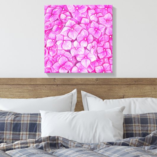 Hydrangea-waterverf Canvas Afdruk (Insitu (Slaapkamer))