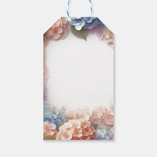 Hydrangea Waterverf Dank u Gift Labels Cadeaulabel (Achterkant)