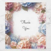 Hydrangea Waterverf Dank u Wijn Etiket (Enkel label)