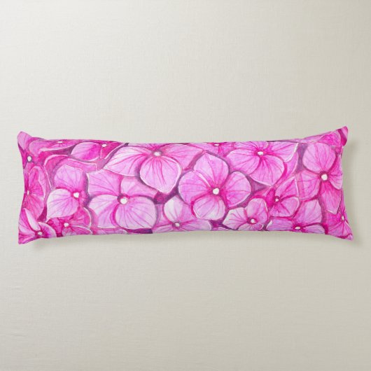 Hydrangea-waterverf Lichaamskussen (Achterkant)