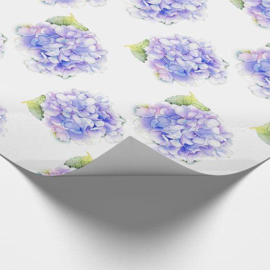 Hydrangea Waterverf Patroon Cadeaupapier (Hoek)