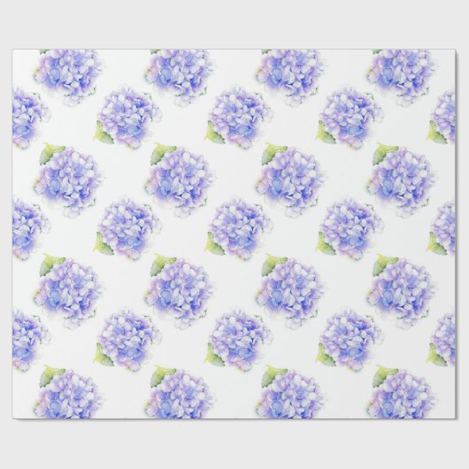 Hydrangea Waterverf Patroon Cadeaupapier (Vlak)