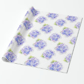 Hydrangea Waterverf Patroon Cadeaupapier (Uitgerold)