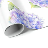 Hydrangea Waterverf Patroon Cadeaupapier (Rol Hoek)