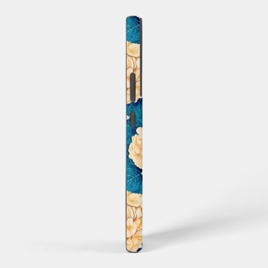 Hydrangea waterverf patroon, geel en blauw samsung galaxy hoesje (Rechterkant)