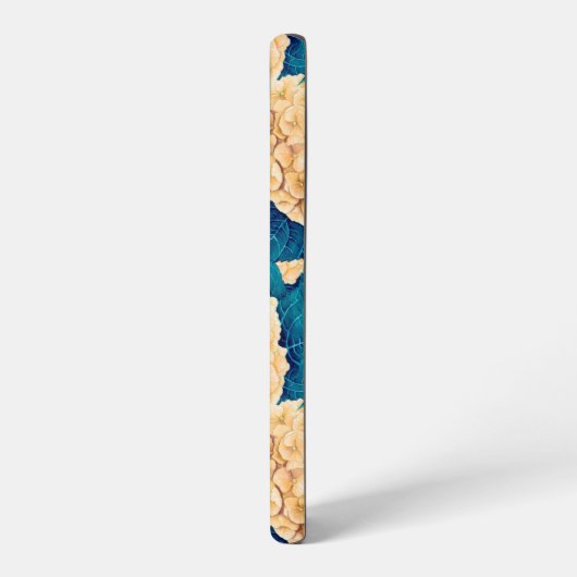 Hydrangea waterverf patroon, geel en blauw samsung galaxy hoesje (Linkerkant)