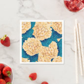 Hydrangea waterverf patroon, geel en blauw servet (Insitu)