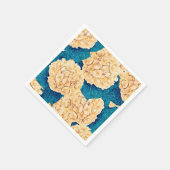 Hydrangea waterverf patroon, geel en blauw servet (Hoek)