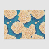 Hydrangea waterverf patroon, geel en blauw tissuepapier (Voorkant)