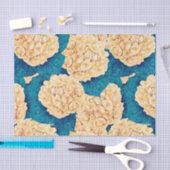 Hydrangea waterverf patroon, geel en blauw tissuepapier (Craft)