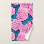 Hydrangea waterverf patroon, roze en blauw bad handdoek (Handdoek)
