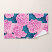 Hydrangea waterverf patroon, roze en blauw bad handdoek (Handdoek)