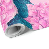 Hydrangea waterverf patroon, roze en blauw cadeaupapier (Rol Hoek)