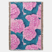 Hydrangea waterverf patroon, roze en blauw deken (Voorkant Verticaal)