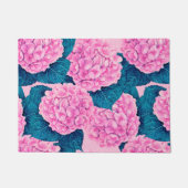 Hydrangea waterverf patroon, roze en blauw deurmat (Voorkant)