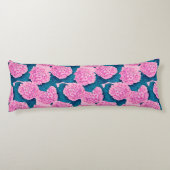 Hydrangea waterverf patroon, roze en blauw lichaamskussen (Achterkant)
