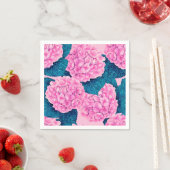 Hydrangea waterverf patroon, roze en blauw servet (Insitu)