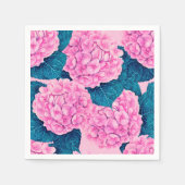 Hydrangea waterverf patroon, roze en blauw servet (Voorkant)