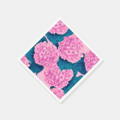Hydrangea waterverf patroon, roze en blauw servet (Hoek)