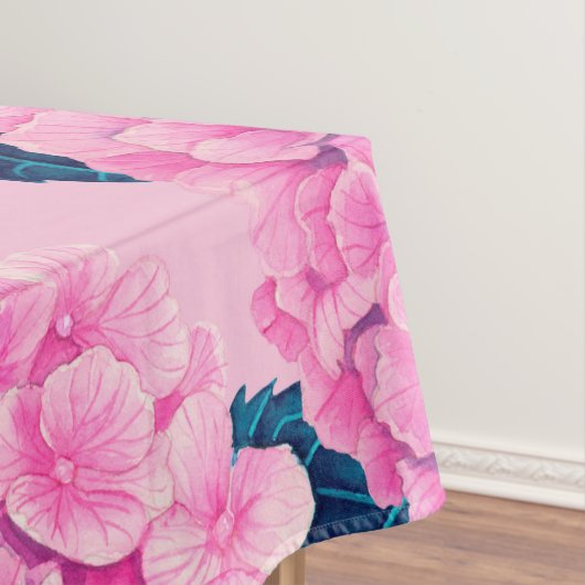 Hydrangea waterverf patroon, roze en blauw tafelkleed (Voorbeeld)