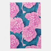 Hydrangea waterverf patroon, roze en blauw theedoek (Verticaal)