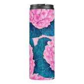 Hydrangea waterverf patroon, roze en blauw thermosbeker (Achterkant)