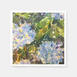 Hydrangea waterverf print servetten