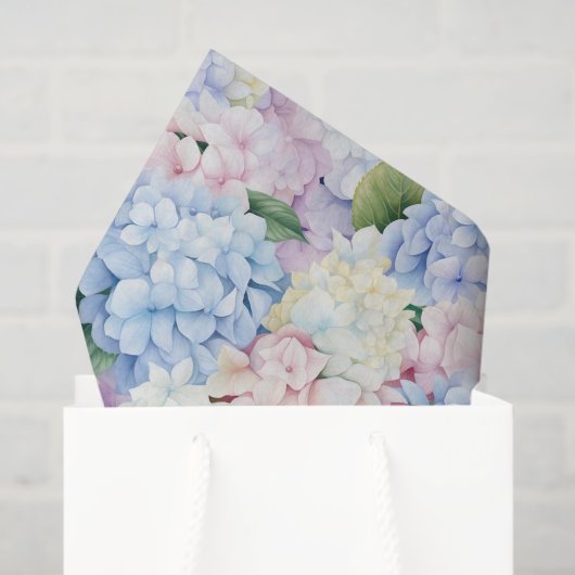 Hydrangea Waterverf print tissuepapier (Cadeauzakje)