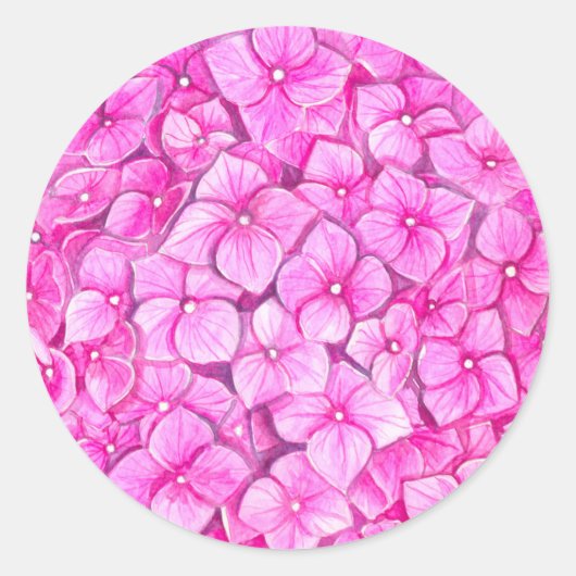 Hydrangea-waterverf Ronde Sticker (Voorkant)