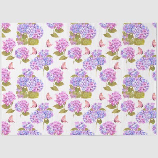 Hydrangea Waterverf Serie Ontwerp 13 Tissuepapier (Voorkant)