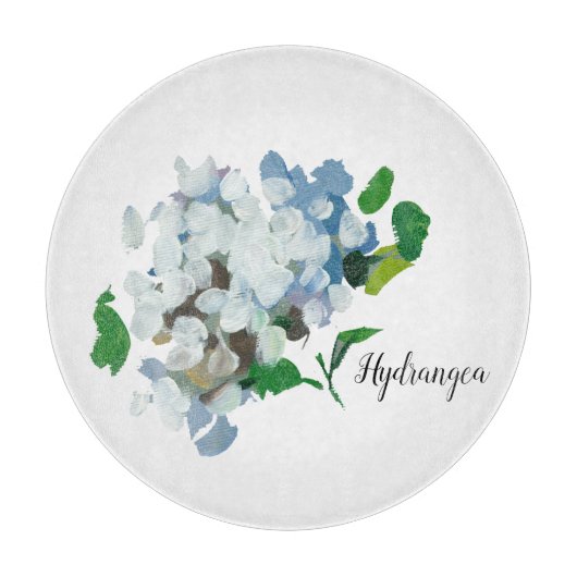 Hydrangea-Waterverf Snijplank (Voorkant)