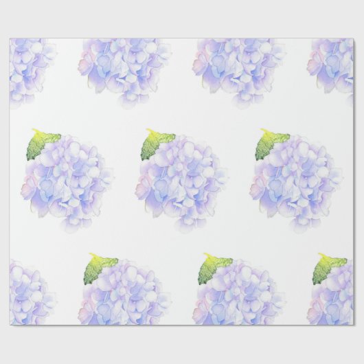 Hydrangea Waterverf vignetpatroon Cadeaupapier (Vlak)