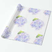 Hydrangea Waterverf vignetpatroon Cadeaupapier (Uitgerold)