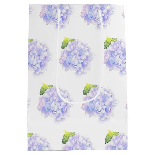Hydrangea Waterverf vignetpatroon Medium Cadeauzakje (Achterkant)
